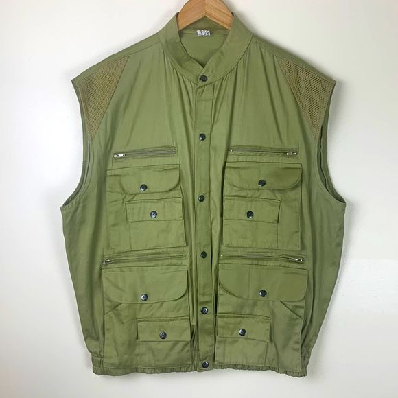 Vintage Jackets & Coats Kenyan Safari Utility Vest Hunting Fishing